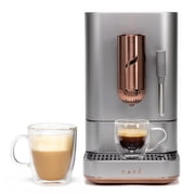 Café Affetto Automatic Espresso Machine + Milk Frother | Built-In & Adjustable Espresso Bean Grinder | One-Touch Brew in 90 Seconds | Steel Silver, 1.2 Liter