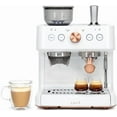 thumbnail image 1 of Café Bellissimo Semi Automatic Espresso Machine + Milk Frother | WiFi Connected, Smart Home Kitchen Essentials | Built-In Bean Grinder, 15-Bar Pump & 95-Ounce Water Reservoir | Matte White, 1 of 9