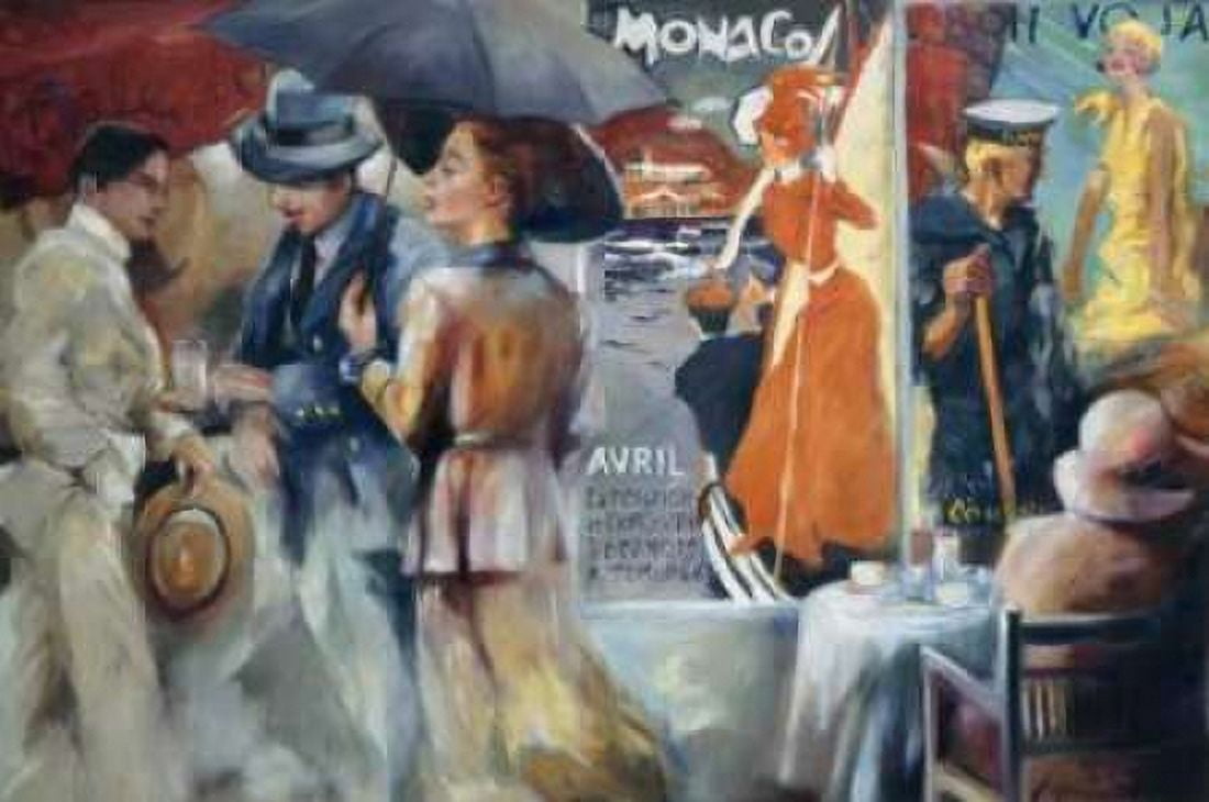 Caf?? Bon Voyage Canvas Art - Maria Zielinska (24 x 36)