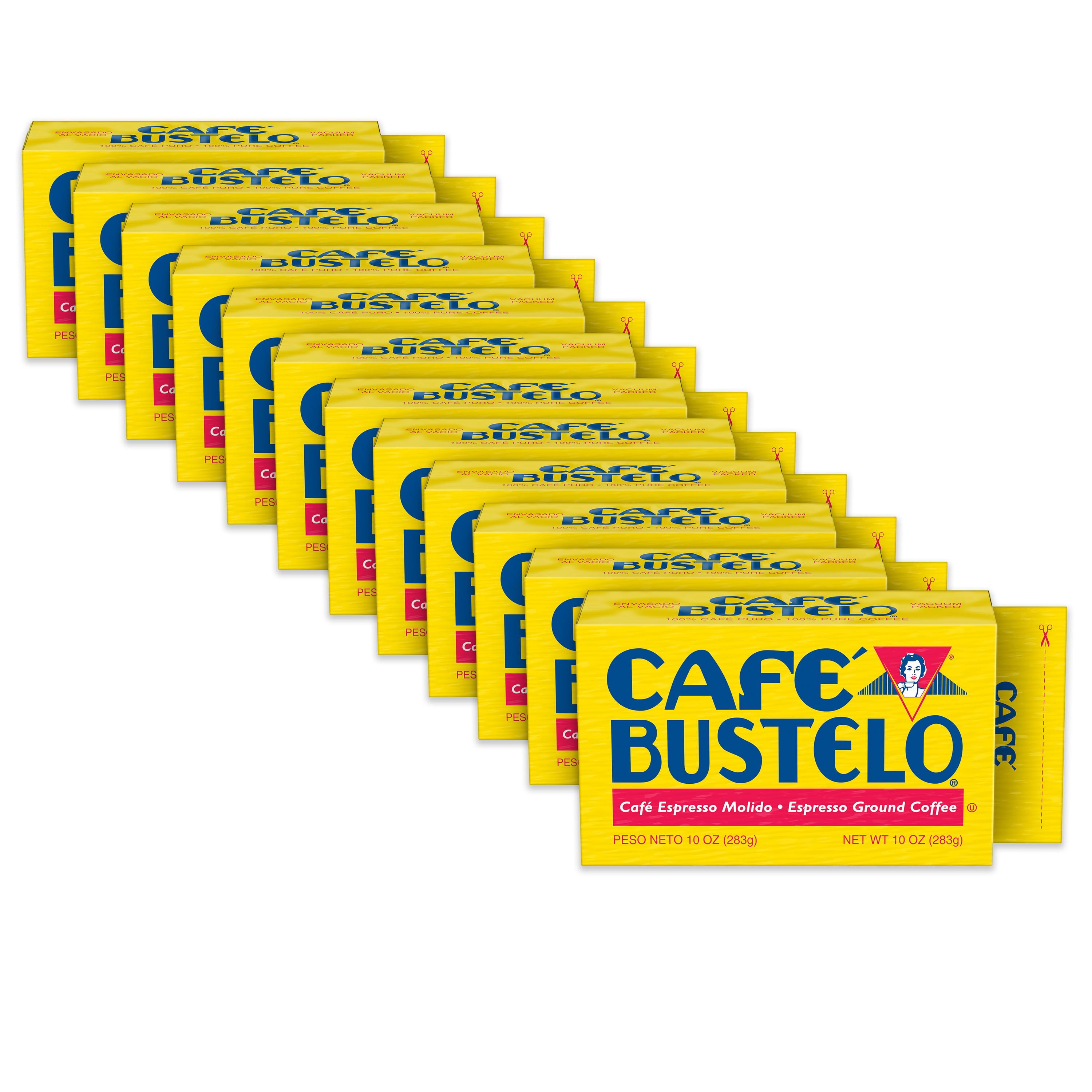 (12 pack) Cafe Bustelo, Espresso Style Dark Roast Ground Coffee, Vacuum Packed 10 oz Brick