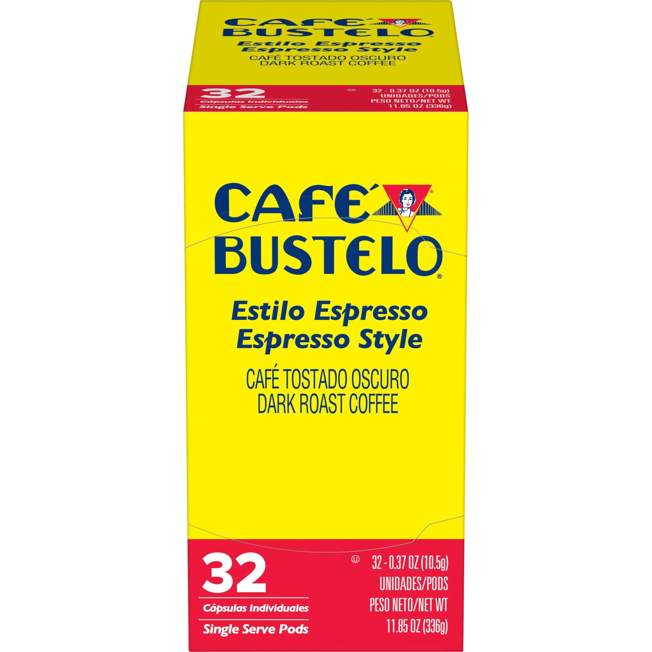 Cafe Bustelo Espresso Style, Dark Roast Coffee, Single Serve Pods, 32 Count