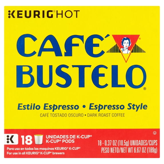 Café Bustelo Espresso Style K-Cup Pods, 18 Count