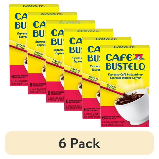 (6 pack) Café Bustelo Instant Coffee Single Serve Packets, 6 Ct