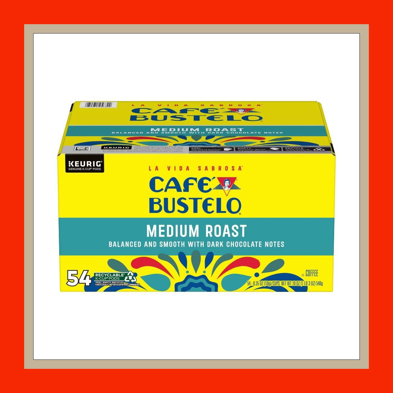 Cafe Bustelo Medium Roast 54ct k-cup