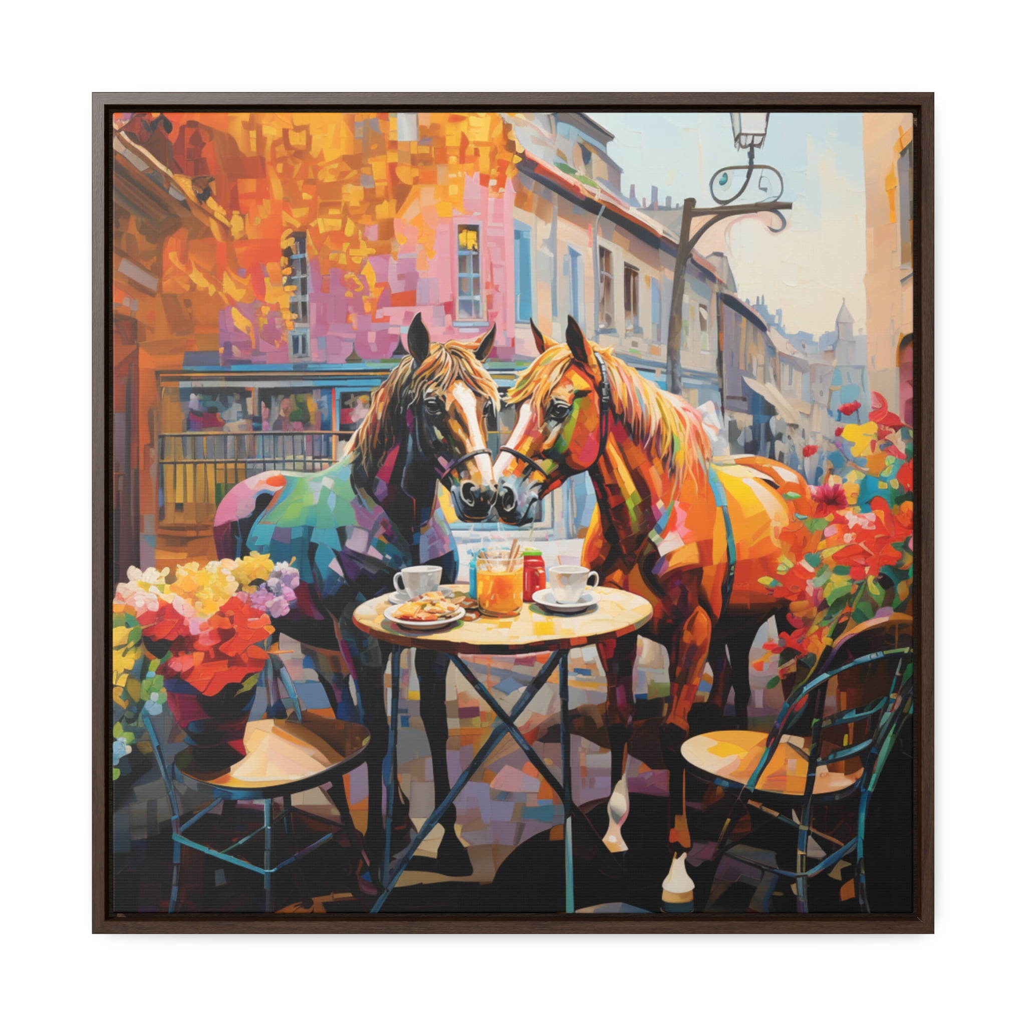 Café Cheval - Horses having coffee - Walmart.com