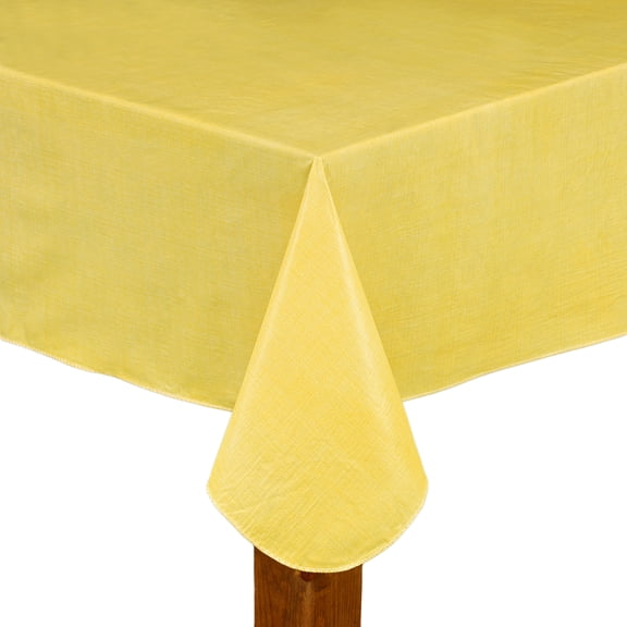 Café Deauville 100% Vinyl Tablecloth 60" Round, Yellow