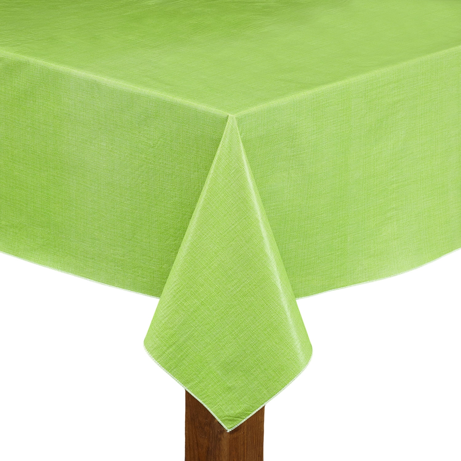 Café Deauville 100% Vinyl Tablecloth 60"X84" Oval, Celery