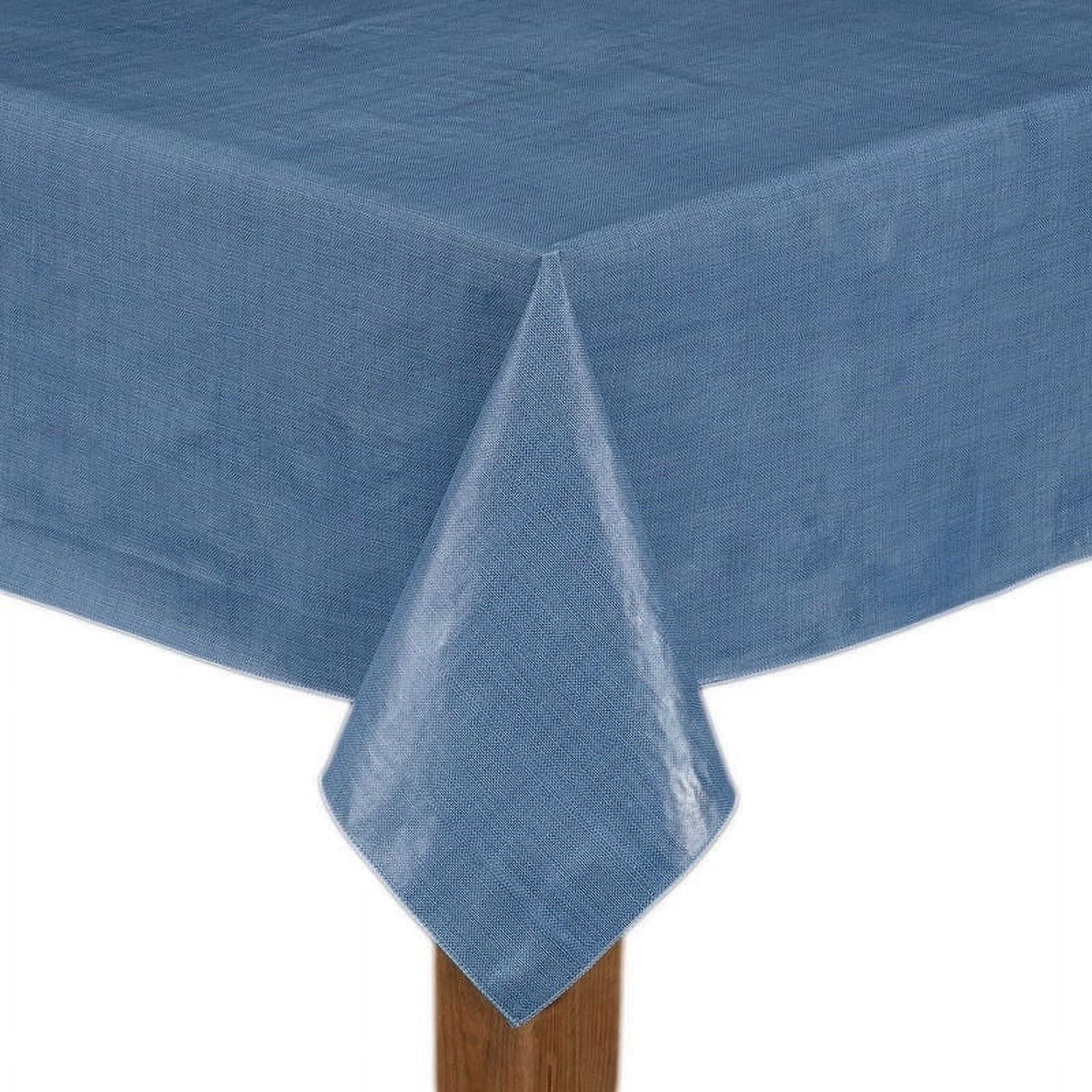 Café Deauville 100% Vinyl Tablecloth 70" Round, Chambray