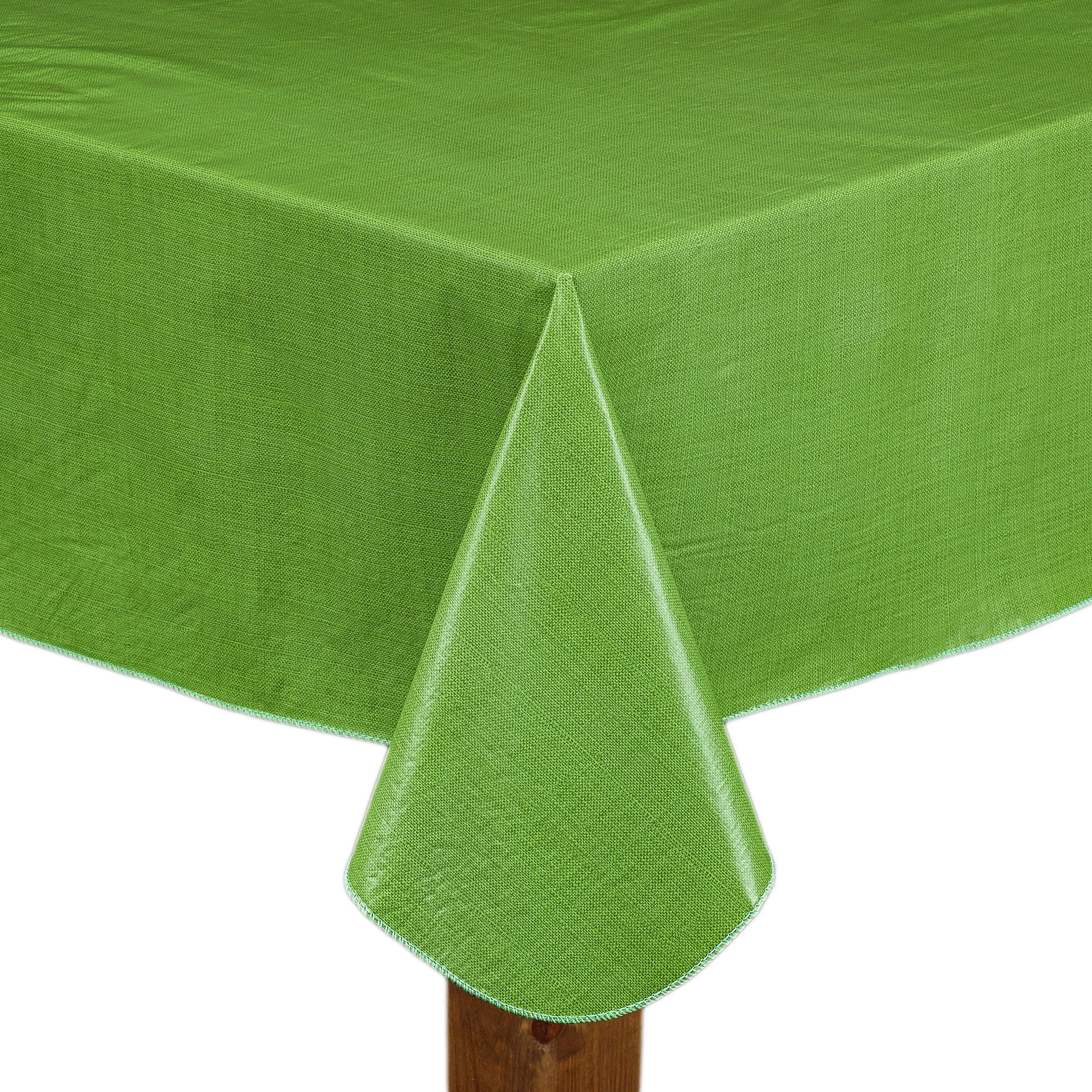 Sage Green Round Vinyl Tablecloth 70"