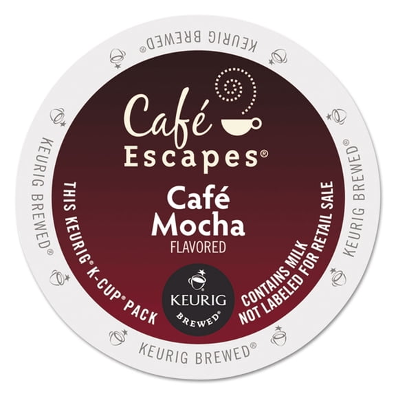 Caf Escapes Caf Mocha Keurig Single-Serve K-Cup Pods, 24 Pods Per Pack, Case Of 4 Packs