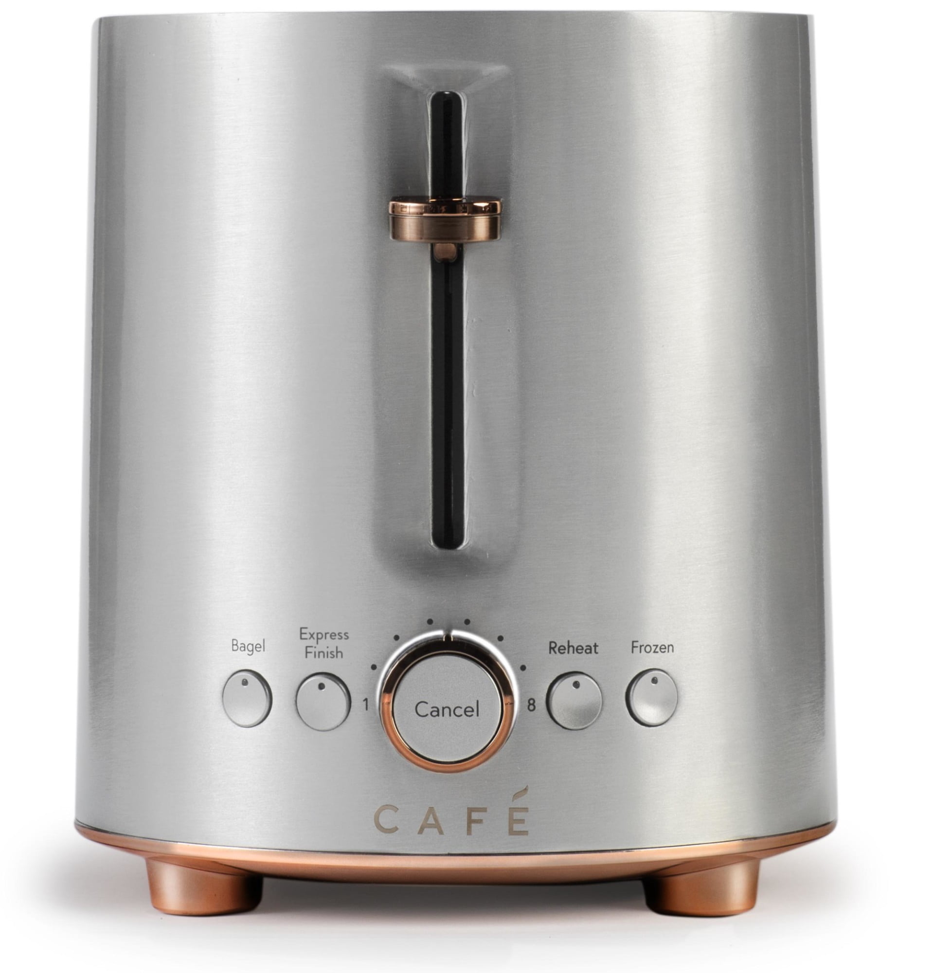 Stainless Steel 2-Slice Toaster with Copper Accents and Wide Slots
