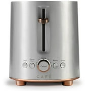 Caf  Express Finish 2-Slice Toaster | Extra-Wide Slots, Extra Lift for Waffles, Pastries, Texas Toast & More | 4 Pre-Set Functions, 8 Shade Options | Countertop Kitchen Essentials | Stainless Steel