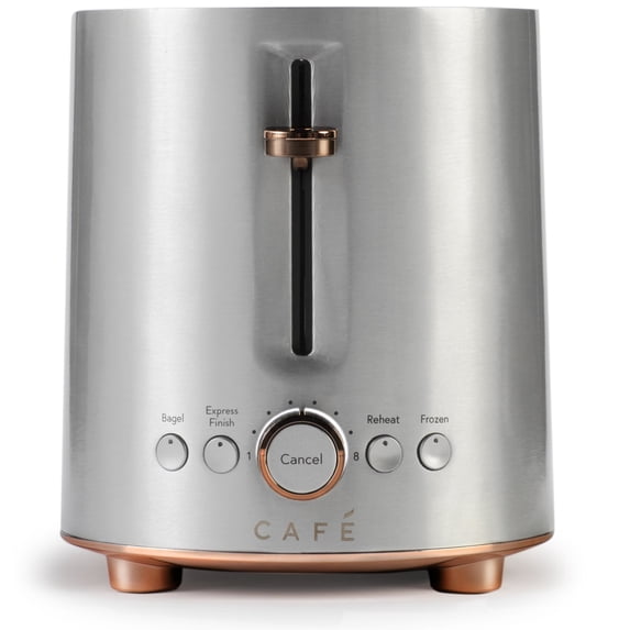 Café Express Finish 2-Slice Toaster | Extra-Wide Slots, Extra Lift for Waffles, Pastries, Texas Toast & More | 4 Pre-Set Functions, 8 Shade Options | Countertop Kitchen Essentials | Stainless Steel