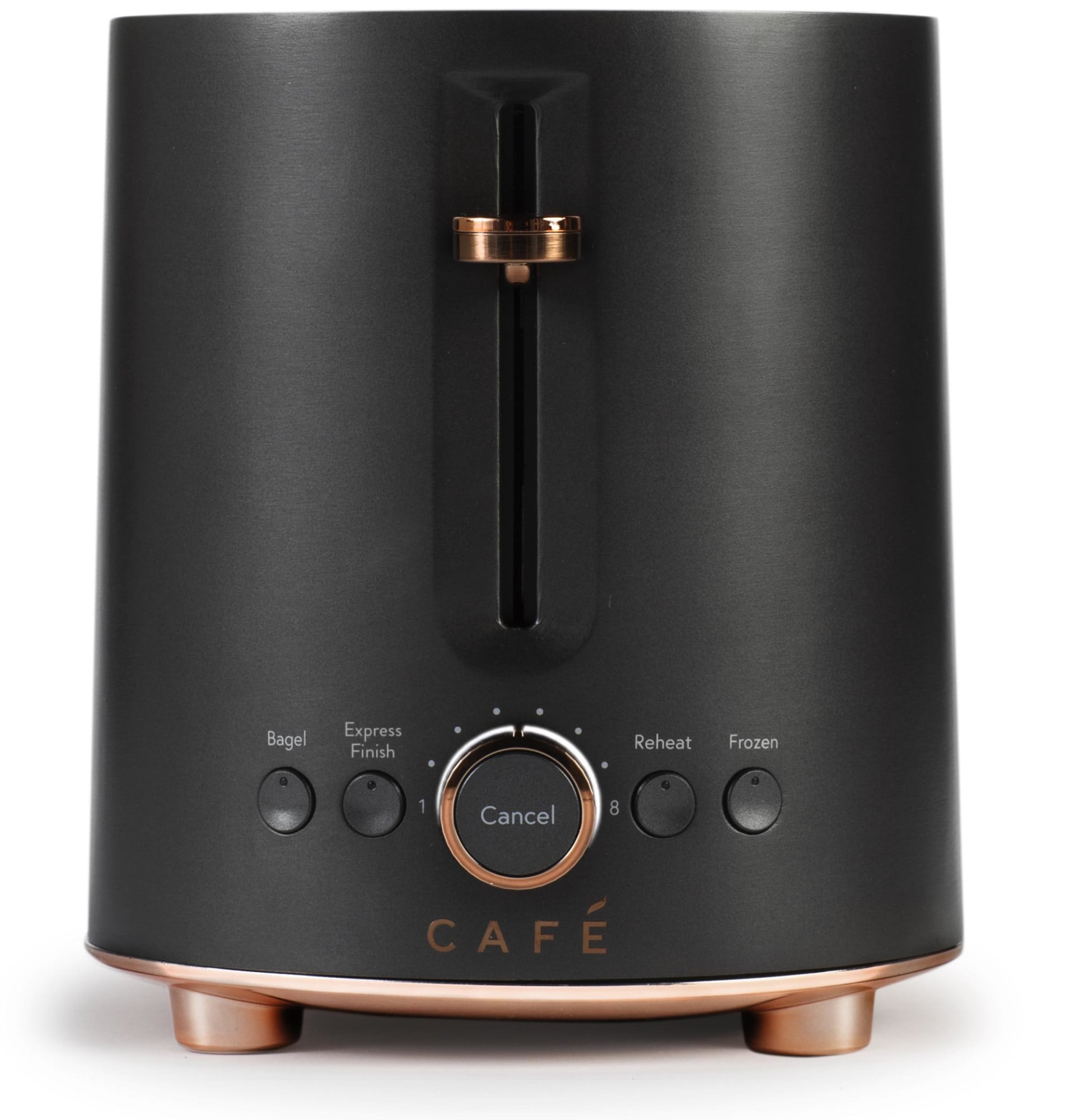Matte Black Stainless Steel 2-Slice Toaster with Wide Slot and Crumb Tray