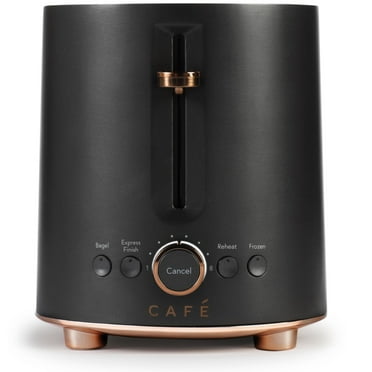 Café Express Finish 2-Slice Toaster | Extra-Wide Slots, Extra Lift for Waffles, Pastries, Texas Toast & More | 4 Pre-Set Functions, 8 Shade Options | Countertop Kitchen Essentials | Matte Black