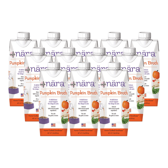 Caf Nara Pumpkin Broth Meal Topper for Dogs and Cats - 1.1 lbs. (Pack of 12)