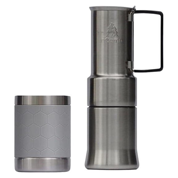 - Caf, Portable Coffee Maker, Portable Espresso Machine, Compact Camping Coffee Maker, Stainless Steel Travel Coffee Maker with Camping Coffee Cup, Reusable, 12 oz