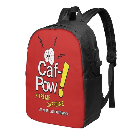Caf-Pow - X-Treme Caffeine Original Backpack Fashion Travel Backpack Laptop Backpack 17 Inch External Usb Interface Headphone Line Interface