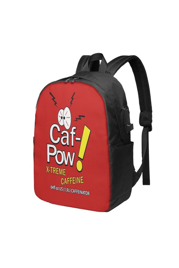 Caf-Pow - X-Treme Caffeine Original Backpack Fashion Travel Backpack Laptop Backpack 17 Inch External Usb Interface Headphone Line Interface