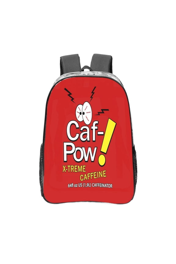 Caf-Pow - X-Treme Caffeine Original Transparent Backpack Fashion Travel Backpack Laptop Backpack 16 Inch