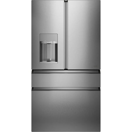 Café - 36 in. Wide 27.8 Cu. Ft. 4-Door French Door Smart Refrigerator with Convertible Drawer with Soft Freeze - Platinum Glass