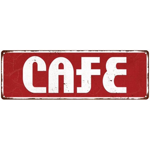 Caf Restaurant Diner Food Menu Vintage Look Metal Sign 8x24 108240069003