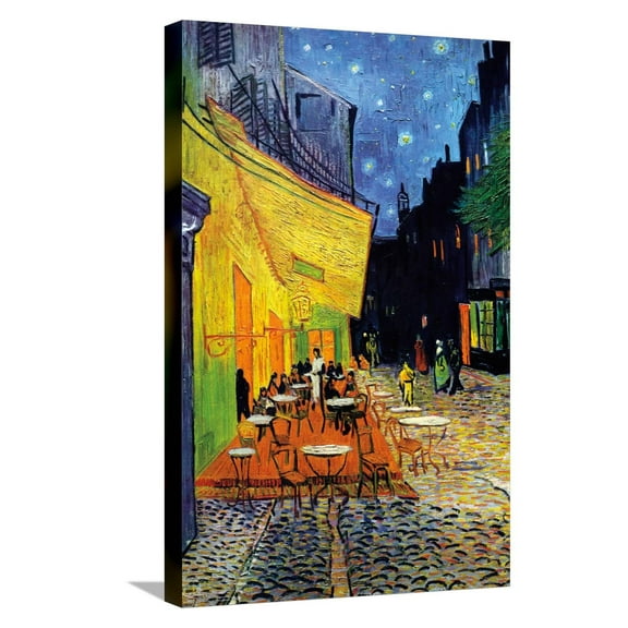 Café Terrace at Night by Vincent van Gogh Canvas Wall Poster, 14.725" x 22.375"