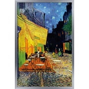 Café Terrace at Night by Vincent van Gogh Wall Poster, 22.375" x 34", Framed