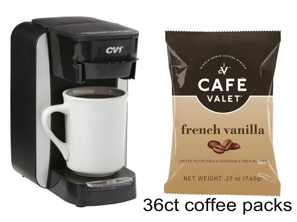 Café Valet Single Serve Coffee Maker With Individually Wrapped Coffee