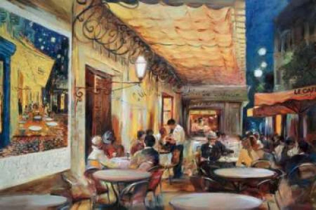 Caf?? Van Gogh Canvas Art - Maria Zielinska (12 x 18)