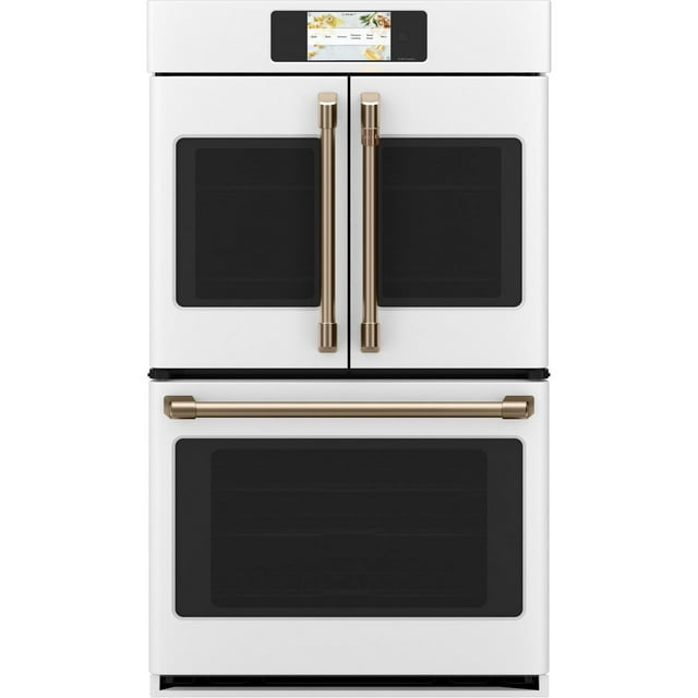 Cafe 30 inch Matte White French Door Double Wall Convection Oven (CTD90FP4NW2)
