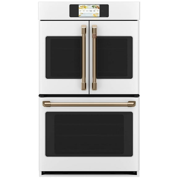 Cafe 30 inch Matte White French Door Double Wall Convection Oven (CTD90FP4NW2)