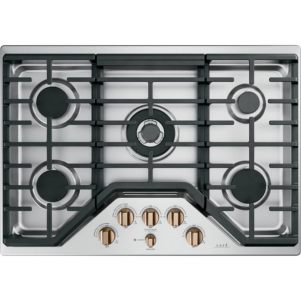 Café CGP95303MS2 30 inch Stainless 5 Burner Gas Cooktop
