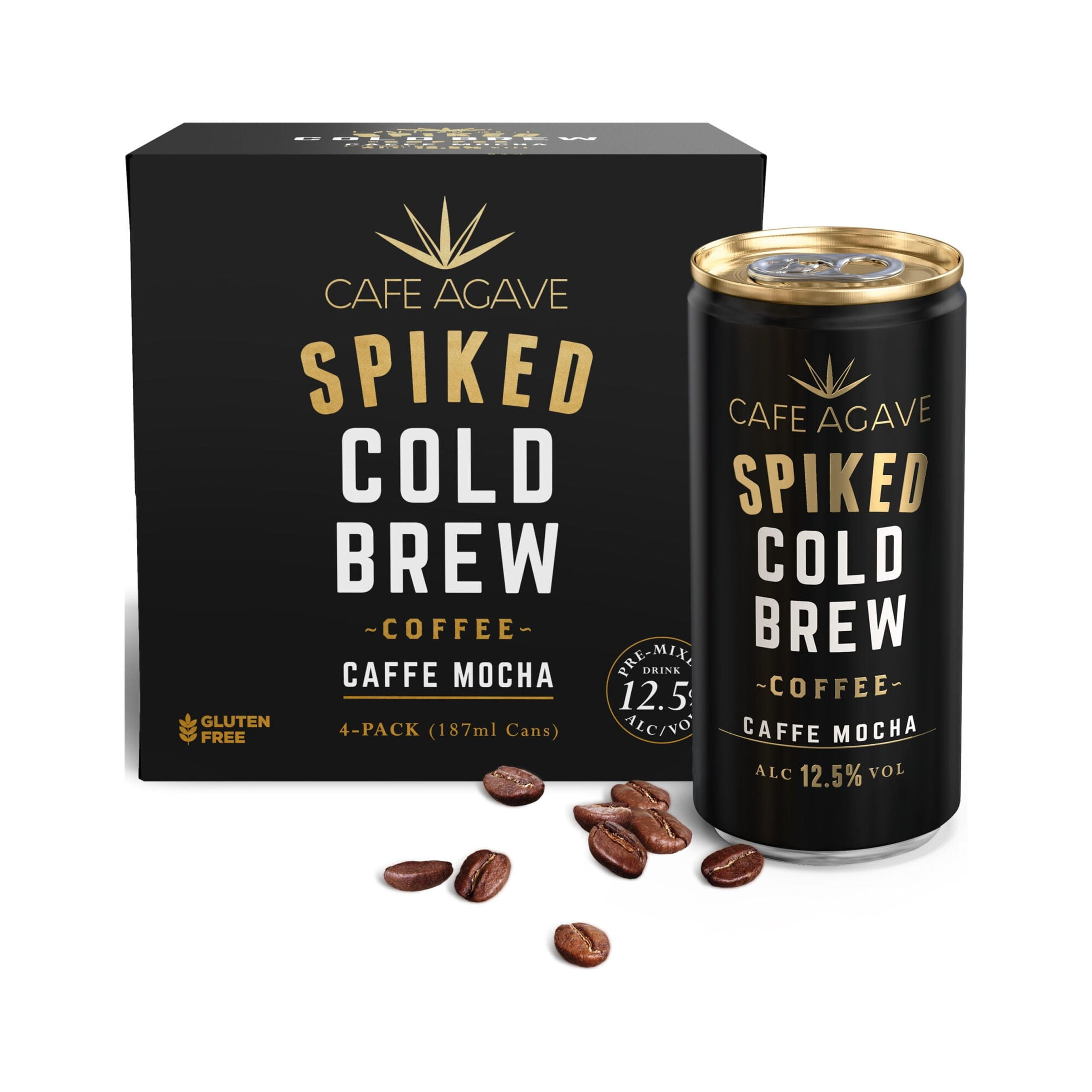 Cafe Agave Spiked Cold Brew Caffe Mocha, 6.3 Fl Oz, 4 Count