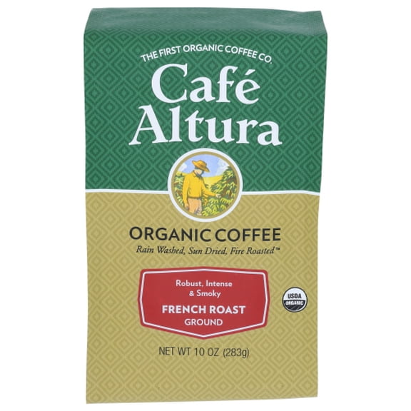 Cafe Altura Ground French Organic Coffee 10 oz (Pack of 6)