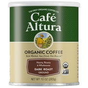 Cafe Altura Ground Organic Coffee, Dark Roast, 10 oz Can