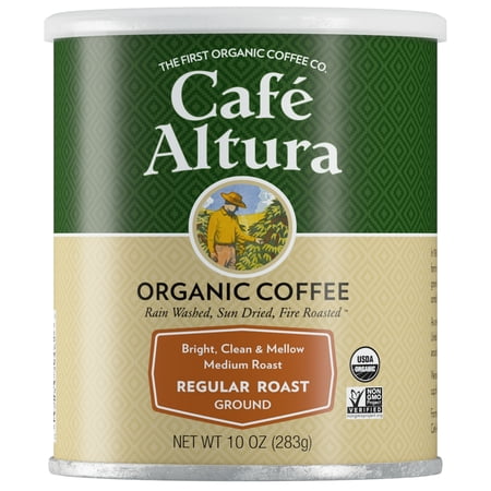 Cafe Altura Ground Organic Coffee, Regular Roast, 10 oz Can