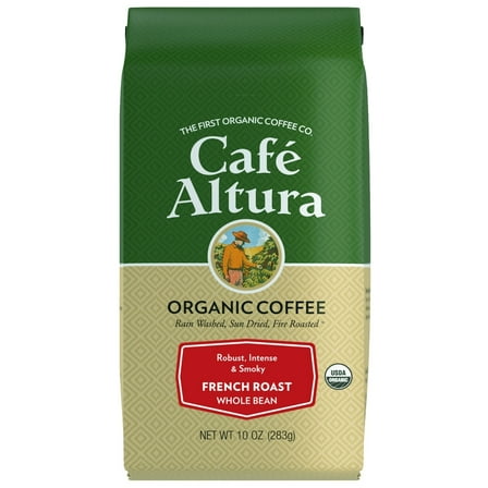 Café Altura, French Roast, Organic, Whole Bean Coffee, 10 oz. Bag