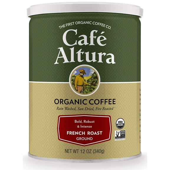 Cafe Altura Organic Coffee, French Roast, Ground Coffee, 12 Ounce (Case of 6)