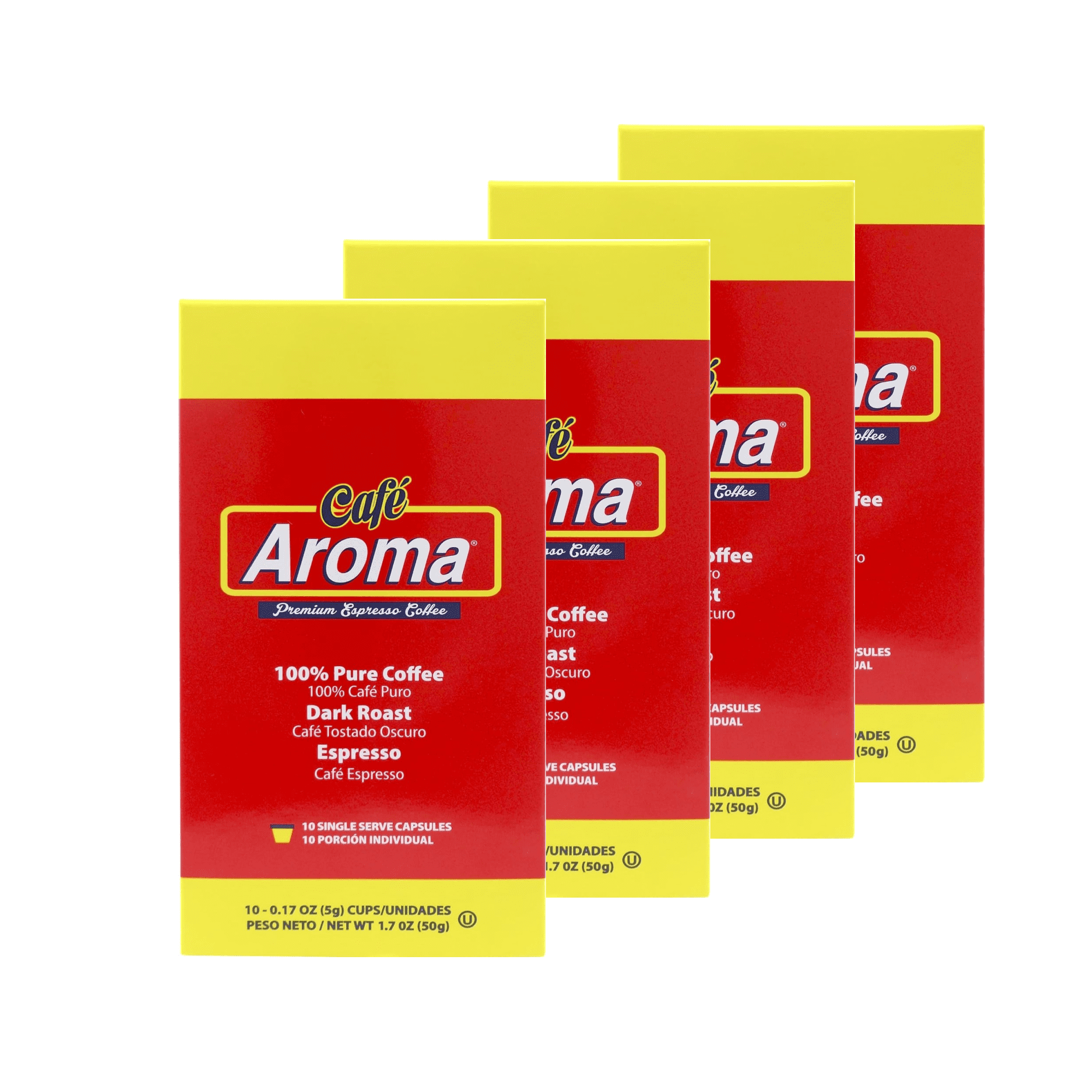 Cafe Aroma Espresso Capsules (40 Count); Pods Compatible with Nespresso OriginalLine Machines