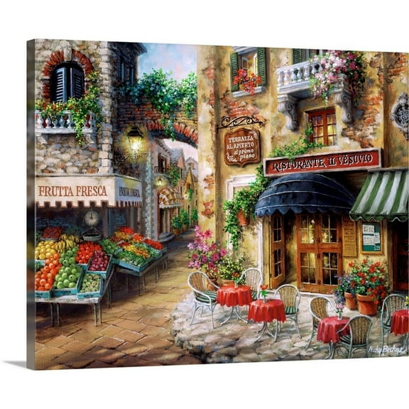Great Big Canvas "Buon Appetito"  by Nicky Boehme Black Burgundy   Wrapped Canvas Print Wall Artwork