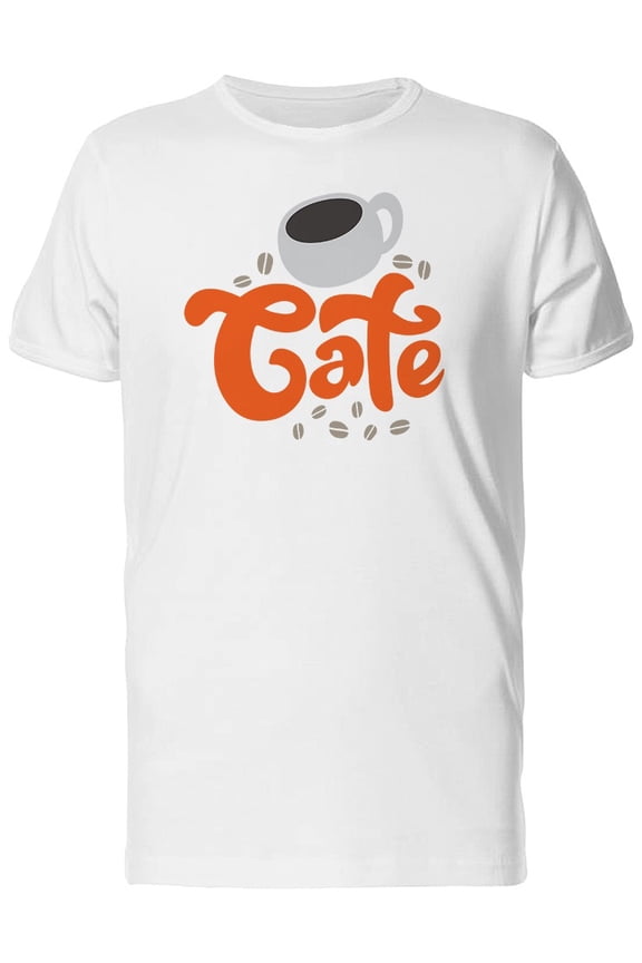 Cafe Art Lettering T-Shirt Men -Image by Shutterstock, Male XX-Large