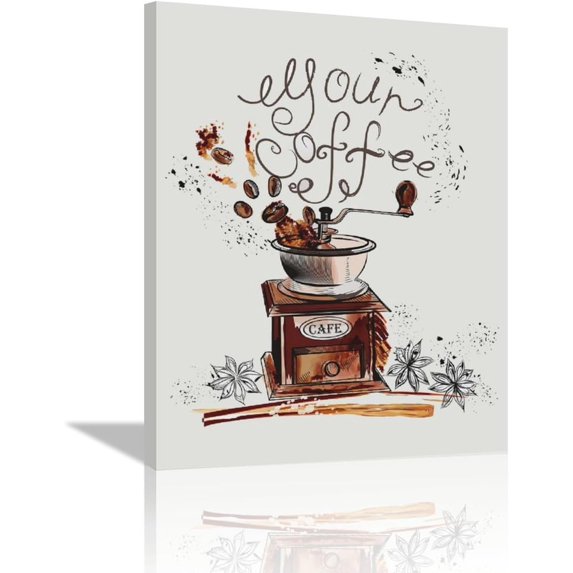 Cafe Bar Decor Wall Art You Coffee Wall Art Rustic Coffee Spice Wall Decor Coffee Bean Canvas Painting Framed Artwork for Cafe Bar Kitchen Living Room 12"x16"