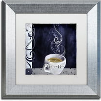 "Cafe Blue IV" Canvas Art by Color Bakery White Matte, Silver Frame