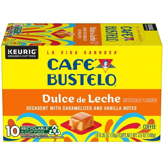Caf Bustelo Dulce de Leche Flavored Espresso Style Coffee 10 Ct K-Cup Pods