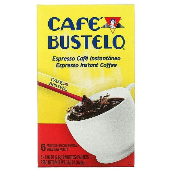 Cafe Bustelo, Espresso Instant Coffee, 6 Packets, 0.09 oz Pack of 3