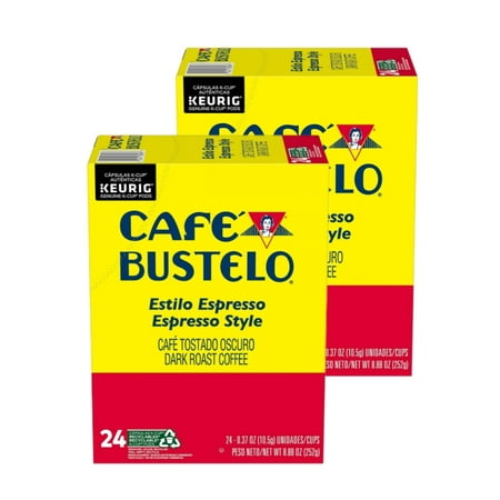 Cafe Bustelo Espresso Style Coffee K Cups 2 Pack, Each Box Contains 24 K Cups