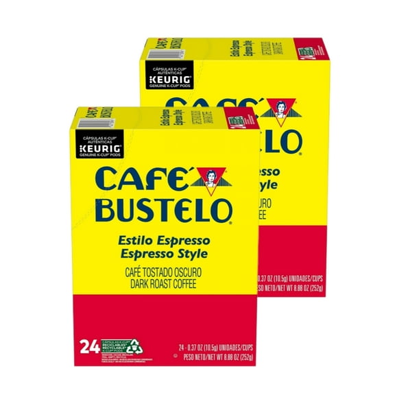 Cafe Bustelo Espresso Style Coffee K Cups 2 Pack, Each Box Contains 24 K Cups