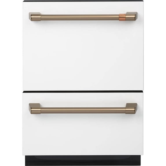 Cafe Cdd420p 24" Wide Double Drawer Dishwasher - Matte White / Brushed Bronze