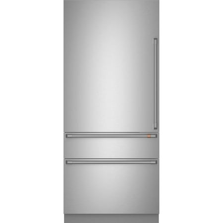 Café - 36 in. Wide 20.2 Cu. Ft. 3-Door Bottom Freezer Built-In Smart Refrigerator with Convertible Climate Control Drawer - Stainless Steel